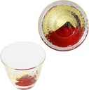 Kasyou Studio Red Fuji Crystal Glass Cup sake cup (Kanazawa Gold Foil, Gift Box), Made in Japan, japanese sake cup whiskey soju luxury cup golden cups glasses Kasyou Maki-e Glass