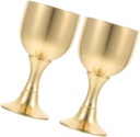 Alipis 2pcs Chalice Wine Goblet Decorative Brass Cups for Desktop Religious Temple Cup