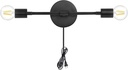 KCO Lighting Plug in Black Wall Sconce 2 Light Vanity Light Fixture Slim Wall Sconce Plug in Vintage Wall Lamps for Living Room Bedroom