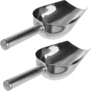 Stainless Steel Ice Scoop Heavy-duty Shovels for Kitchen Tea Pet Food and More Ergonomic Design with Hanging for Space-saving Storage