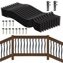 Hypergiant Iron Deck Balusters 60Pack 32-1/4 Inches Heavy Duty Deck Spindles Balusters with Stainless Steel Screws,Outdoor Metal Wave Arc Baluster Deck Spindles Black