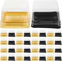 TOYANDONA 150pcs Mini Cake Container: 3 Inch Clear Cupcake Box With Lids Square Moon Cake Cookie Packing Box Individual Chocolate Carriers For Christmas Wedding
