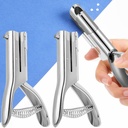 Chumia 2 Pcs Heavy Duty Hole Punch Paper Single One Hole Puncher Long Reach Reduced Effort 2 Inches Deep Throat Hand Alloy Punch for ID PVC Cards 5 Inch Tall 25 Sheet Capacity (1/8 Inch Diameter)