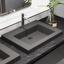 Vessel Sink 23" Gray Concrete Drop in Bathroom Sink, Industrial Minimalist Design, Durable Cement Finish, Easy Above Mount Installation. Handcrafted Art Piece For Any Bathroom, Gray