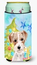 Caroline's Treasures BB9403TBC Wire Hair Jack Russell Christmas Tall Boy Hugger Can Cooler Sleeve Hugger Machine Washable Drink Sleeve Hugger Collapsible Insulator Beverage Insulated Holder