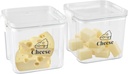 Cheese Container for Refrigerator 2 Pack,Deli Meat Containers with Airtight Lids,Cream Sliced Shredded Cheese Storage Container for Fridge,Refrigerator Organizers and Shredded Cheddar Storage Keeper