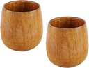 Tea Mug Coffee cups 2 Pcs Wooden Tea Cups, 180ml Wooden Coffee Mug,Japanese Zen Style Teacup,Wood Sake Cup,Wine Mug,Milk Juice Beer Cups,Drinking Cup,Water Cup