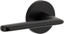 Viaggio CLOBRZ_PRV_234_LH Circolo Left Handed Solid Brass Privacy Door Lever Set with Brezza Lever and Circolo Rosette - 2-3/4" Backset - Satin Black