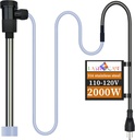 2000W Submersible Hot Tub and Pool Electric Portable Immersion Water Heater with WiFi Timer, and Auto Shut Off for Above Ground Pool, Bathtub, Swimming pool, Inflatable Pool & Baptism pool