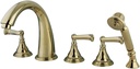 Kingston Brass KS53625FL Royale Roman Tub Faucet, 8-Inch Adjustable Center, Polished Brass