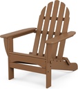 POLYWOOD AD5030TE Classic Folding Adirondack Chair, Height: 35.00" - Width: 29" - Depth: 35.00", Teak