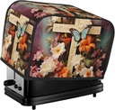 Flower Branches On The Cross 2 Slice Toaster Covers Bread Machine Cover Quilted Dustproof Fingerprint Protectors Small Washable Appliance Cover Bread Maker Dust Protection Universal Size