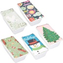 BLUE PANDA 50 Pack Christmas Aluminum Foil Pans with Paper Lids, 32oz Baking Tins Containers, Fun Festive Foil Loaf Pan with Lid for Winter Holiday Xmas Season Baking Breads (8.5 x 2.5 x 4.5 In)