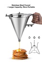 Stainless Steel Batter Dispenser Funnel for Takoyaki, Pancakes, and Battered Foods – Easy Pour Dough Distribution Tool (1800ml 60.87oz)