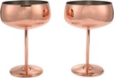 Copper Coupe Champagne Glasses Set of 2 Stainless Steel Vintage Cocktail Glass Wine Goblet