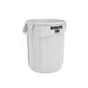 Rubbermaid Commercial Products BRUTE Heavy-Duty Round Trash/Garbage Can, 10-Gallon, White, Outdoor Waste Container for Landscapers/Construction/Restaurants/Back of House/Offices/Warehouses