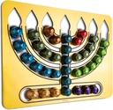 golden mirror Hanukkah Menorah coffe pods organizer stand rack compatible with Nespresso clasic capsules