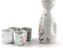 5 Piece Sake Set Japanese Style Ceramic Hand Painted Snowflake Crafts Ideal for Japanese Sake