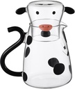 Cabilock Glass Pitcher Glass Pitcher With Lid Cute Cow Water Carafe with s Cup for Nightstand 550ml s with Lid for Juice Tea Milk