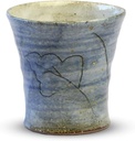 Shigaraki W919-01 W919-01 Ceramic, Width 3.5 x Depth 3.5 x Height 3.7 inches (9 x 9 x 9.5 cm), Ayaka (Blue) Shochu Cup, Stylish Pottery 4510542399037