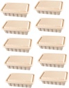 10pcs Eco-friendly Pulp Box Food Storage Containers Paper Pulp Lunch Boxes for Bread Salads Hot Dogs Portable Lightweight Biodegradable Packaging