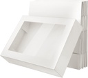 Cake Box Paperboard Window Bakery Box Large Pastry Baking Rectangle Cardboard Treat Boxes with Window Bakery Take out Containers for Cookie Cupcake Pie 19 x 14 x 4 Inch (White,10 Pack)
