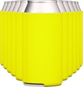TahoeBay Slim Can Cooler Sleeves (12-Pack) Skinny Tall Cans 12 Oz Bulk Thin Seltzer Fit Sublimation Blanks for Vinyl Plain Blank Foam Beer Bottles Black White Assorted Solid Set (Yellow)