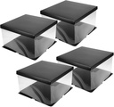 OUNONA 4Pcs Clear Cake Boxes Transparent Square Cake Carrier with Lid for Birthday Wedding Party Packaging and Gift Display Lightweight and Portable