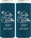 Family Reunion Decorations For Women Personalized Eat Drink Celebrate Family 2-Pack Personalized Ultra Slim Can Thermocoolers