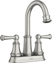 Moen Brecklyn Spot Resist Brushed Nickel Two Handle Centerset Lavatory Faucet, 3-Hole Bathroom Sink Faucet, 84162SRN