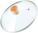 DOITOOL 7 Inch Skillet Lid Tempered Glass Lid Wood Wok Kitchen Supplies Portable Slow Cooker