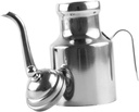 Stainless Steel Oil Pot Syrup Dispenser Tea Kettles Metal Oil Kettle Sauce Oil Mesh Strainer Pouring Kettle Grease Can Frying Oil Filter Soy Olive Oil Cruet Bacon Oil Storage Cream