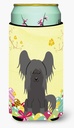 Caroline's Treasures BB6112TBC Easter Eggs Chinese Crested Black Tall Boy Hugger Can Cooler Sleeve Hugger Machine Washable Drink Sleeve Hugger Collapsible Insulator Beverage Insulated Holder