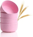Wheat Straw Bowls Set of 4 Lightweight Reusable Plates - Microwave & Dishwasher Safe - Wheat Straw Dinnerware Sets - Cereal Bowl - Ramen Bowl Set - Soup bowls - Salad Bowl - Fruit Bowl