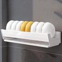 Wall Mounted Plate Rack with Drainboard, Kitchen Cutlery Holder Utensil Organizer, Space-Saving Dish Drying Rack for Kitchen Cabinet(Bowl Rack+Plate Rack) (One Color Bowl Rack)
