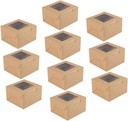 OUNONA 10pcs Cookie Boxes with Window Biscuit Containers for Fresh Desserts for Parties and Bakeries Cake Packing