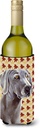 Caroline's Treasures LH9116LITERK Weimaraner Fall Leaves Portrait Wine Bottle Hugger Bottle Cooler Sleeve Hugger Machine Washable Collapsible Insulator Beverage Insulated Holder