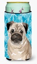 Caroline's Treasures BB9461TBC Fawn Pug Winter Tall Boy Hugger Can Cooler Sleeve Hugger Machine Washable Drink Sleeve Hugger Collapsible Insulator Beverage Insulated Holder