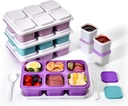 4-Pack Bento Box & Snack Containers for Kids & Adults | 6-Compartment with 4 Sauce Cups | BPA-Free, Dishwasher Safe | Ideal for School, Office, Picnic & Travel (38oz/1100ml)