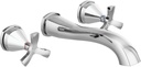 Delta Faucet Stryke Wall Mount Bathroom Faucet Chrome, Wall Mount Faucet Bathroom, Wall Faucets Bathroom Sink, Chrome Bathroom Faucet, Lumicoat Chrome T35766LF-PR-WL (Valve Not Included)