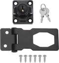 MECCANIXITY Twist Knob Keyed Hasp Locks Safety Packlock Clasp Hasp Latches with Keys & Screws 2.5 Inch for Window Barn Drawer Cabinet Garage Closets Doors (Black)