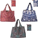 Extra Large Foldable Grocery Bag Set of 3, Large Capacity 22x15in, Holds up to 44lb,Reusable Shopping Bags For Travel, Storage, and More, Soft Fabric with vivid Patterns