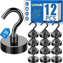 LOVIMAG Magnetic Hooks, 12 Pack 30lbs+ Magnet Hook 2025 Cruise Cabin Ship Essentials Heavy Duty Strong Magnets Refrigerator Fridge Hanging for Classroom Beach Vacation Kitchen Grills Home (Black)