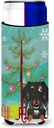 Caroline's Treasures Merry Christmas Tree Wire Haired Dachshund Dapple Michelob Ultra Hugger for Slim Cans, Multicolor