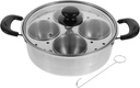 DECHOUS Egg Poacher Pan Nonstick 4 Eggs Stainless Steel Food Steamer Pot With Detachable Cups & Lid For Breakfast And Meal Prep