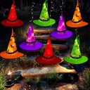Halloween Decorations Lighted Witch Hats, 8Pcs Hanging Glowing Witch Hats 44ft Halloween Outdoor Lights String with 8 Lighting Modes for Outdoor, Garden, Yard, Tree