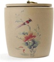 Japanese-Style Ceramics Tea Canister Traditional Tea Caddy Sugar Canister for Kitchen Sealed Ceramics A14