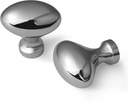12 Pack Polished Chrome Oval Cabinet Knobs Decorative Hardware for Kitchen Cabinets Drawers Dressers Bathroom Zinc Alloy Handles TY-PC-K12