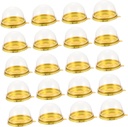 OUNONA 100pcs Dome Bakery Packaging Boxes Egg-Yolk Treats Plastic Cake Containers Gold Base for Party and Dessert Storage