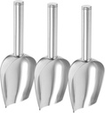 3pcs Stainless Steel Ice Scoop Set Non-Magnetic Grain Shovel for Ice Rice and Desserts 8 Inch Sturdy Food Metal Scoop for Kitchen Use